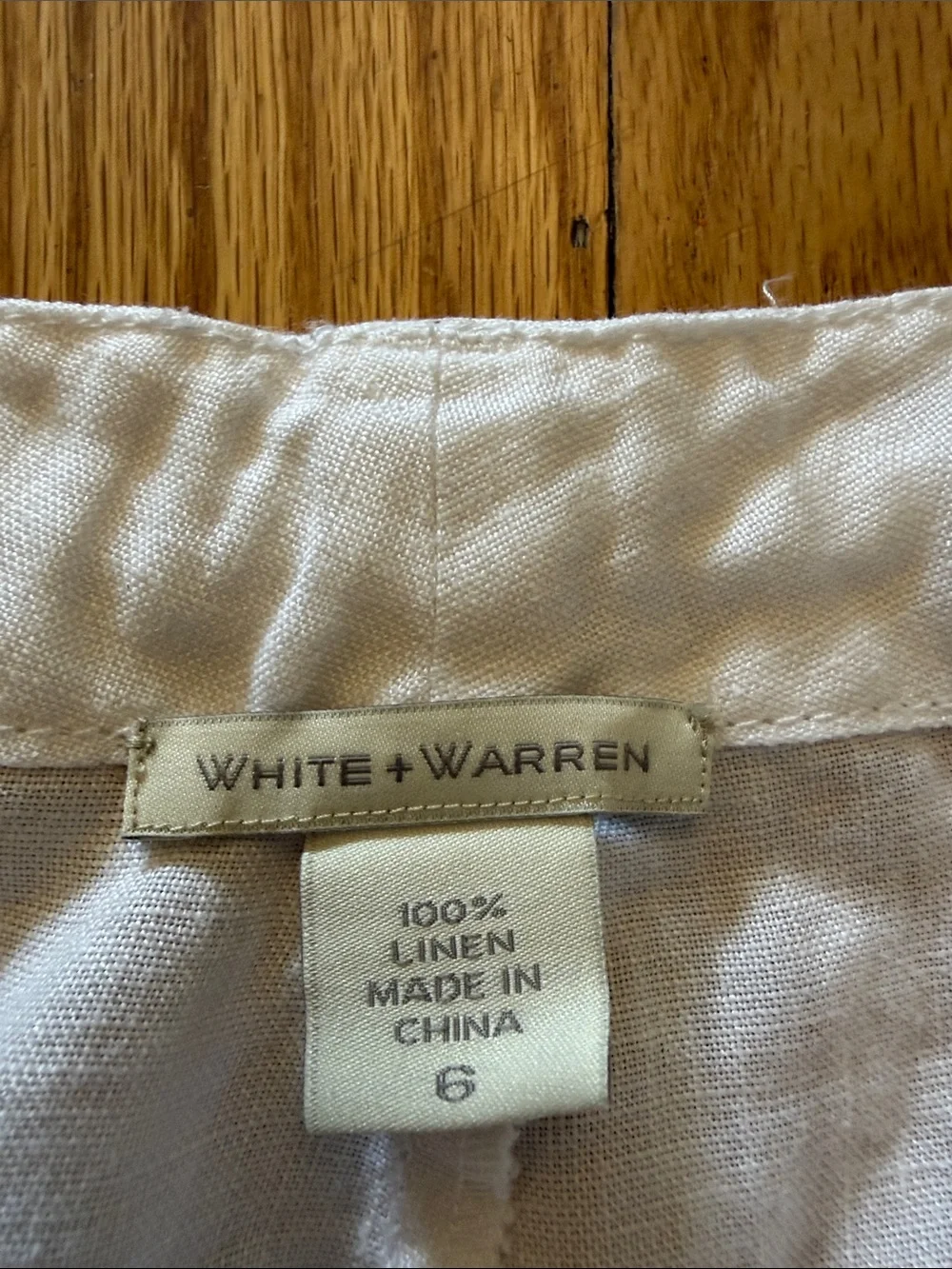 White + Warren sz 6 Sheer White Linen Coverup Drawstring Pants great condition